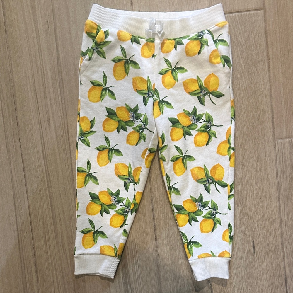 Janie and Jack Lemon Patterned sweatpants